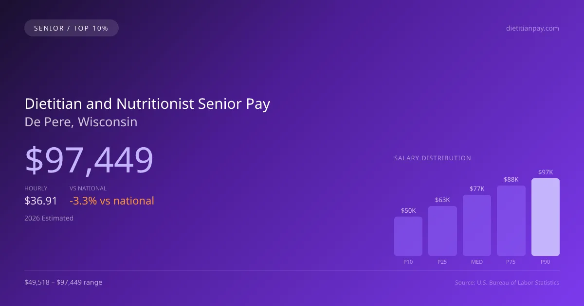 Dietitian and Nutritionist Senior Salary in De Pere, WI — 2026 est., based on 2025 BLS